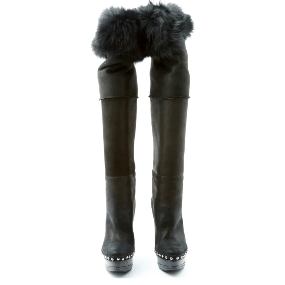 Prada | Fur Lined Knee-High Boots